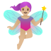 🧚🏼‍♀️ woman fairy: medium-light skin tone display on Google